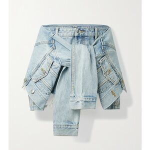 Alexander Wang Tie Waist Blue Denim Shorts